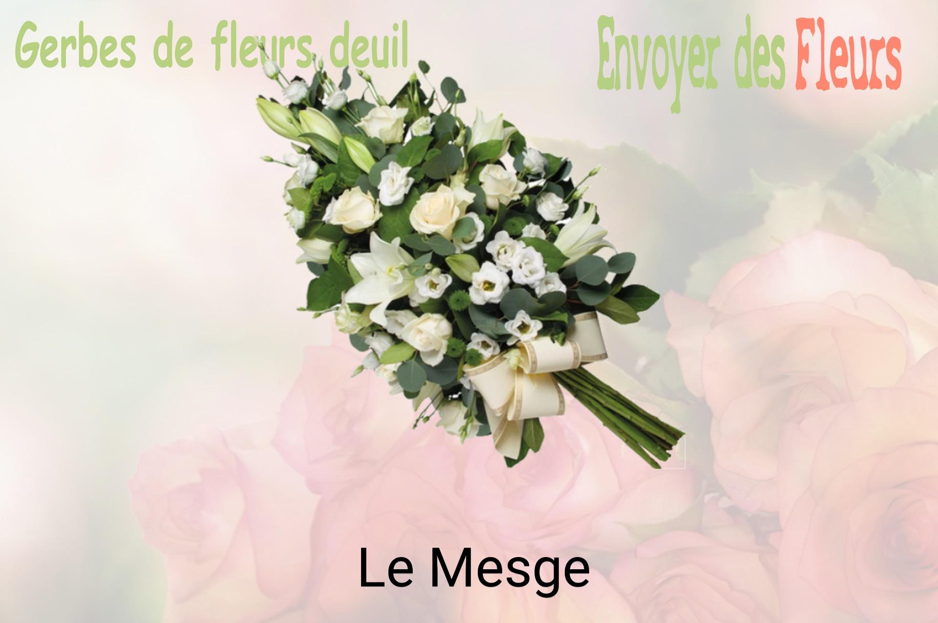 Gerbe de fleurs de deuil livrée à Le Mesge